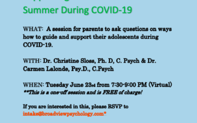 Free Adolescent Parent Group Session – Supporting Your Child During COVID-19