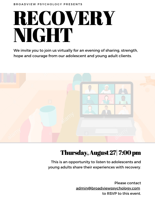Join Us! Recovery Night on August 27th at 7 PM.